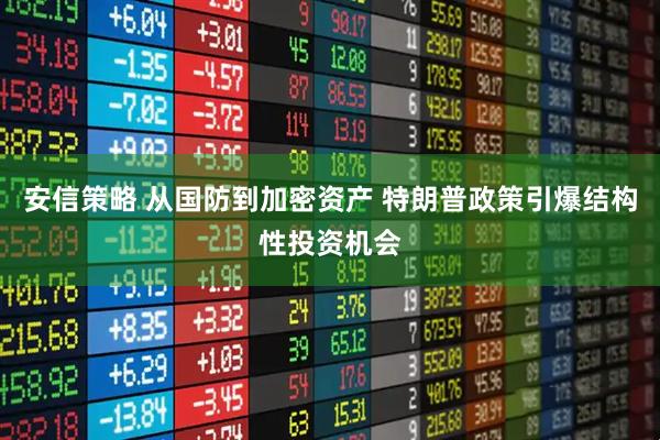 安信策略 从国防到加密资产 特朗普政策引爆结构性投资机会